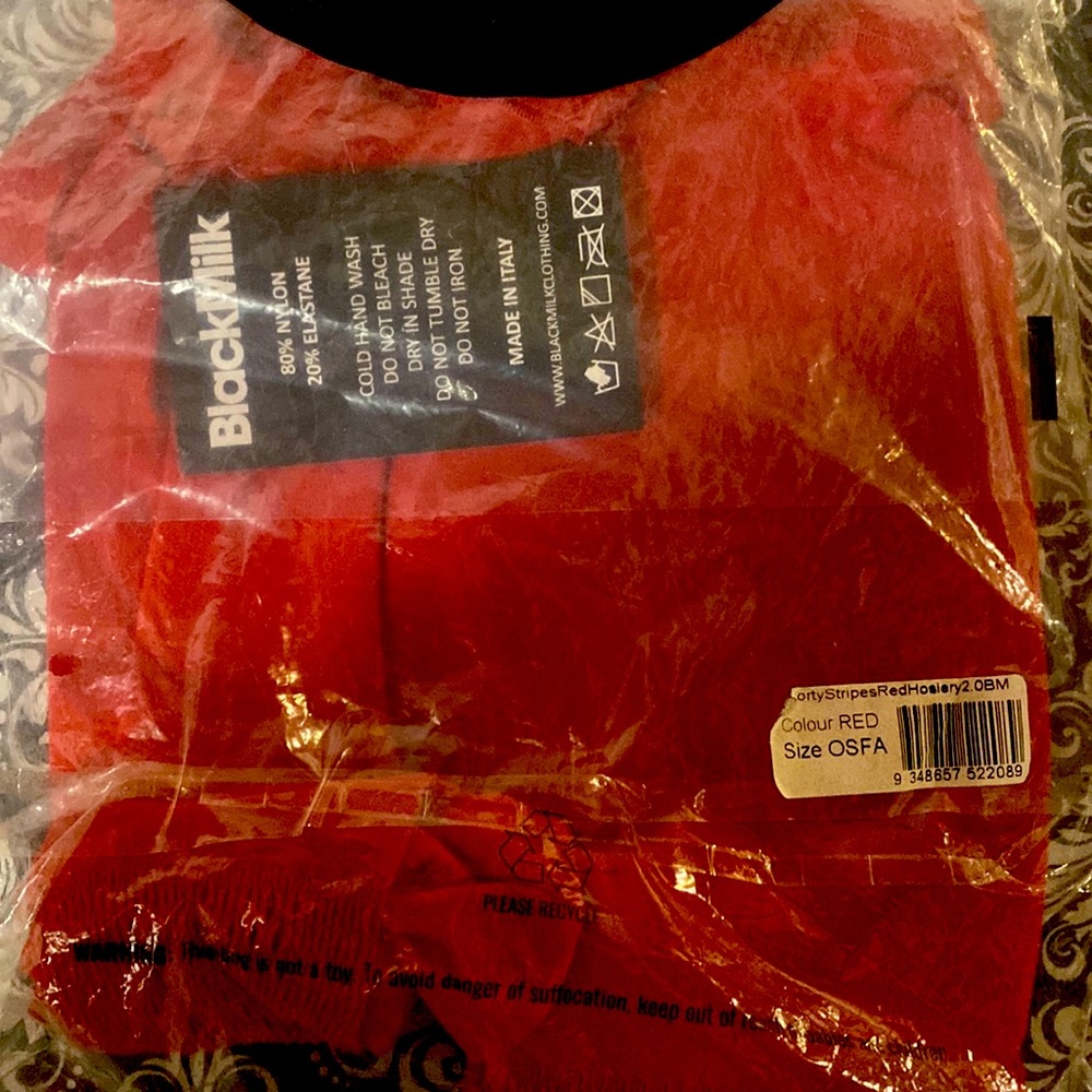 Blackmilk Sporty Stripes Red 2.0 Tights BNWT